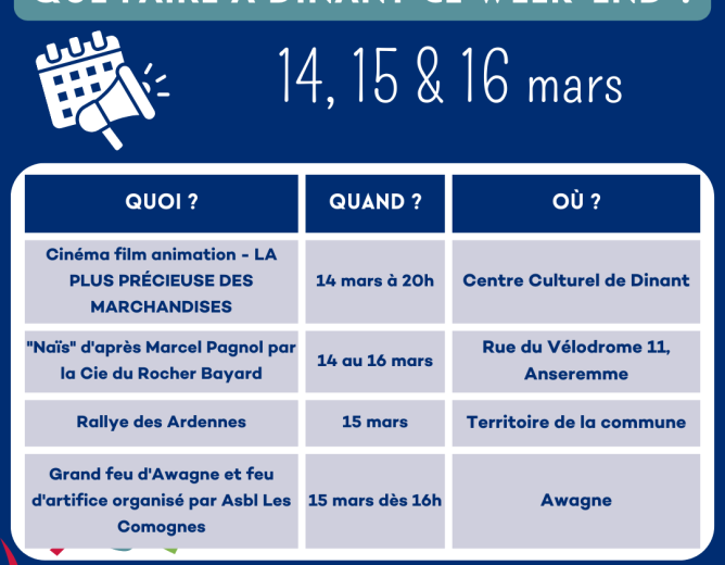 Que faire à Dinant ce week-end ?