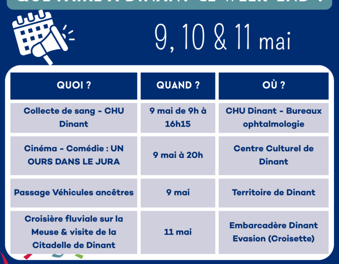 Que faire à Dinant ce week-end ?