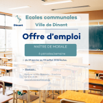 Offre d’emploi – Ecoles Communales Dinant