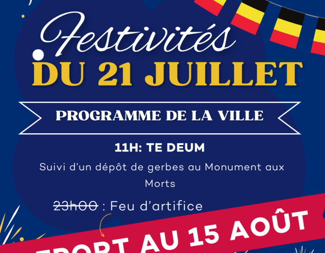 Feu d&rsquo;artifice 21 juillet – REPORT au 15 août