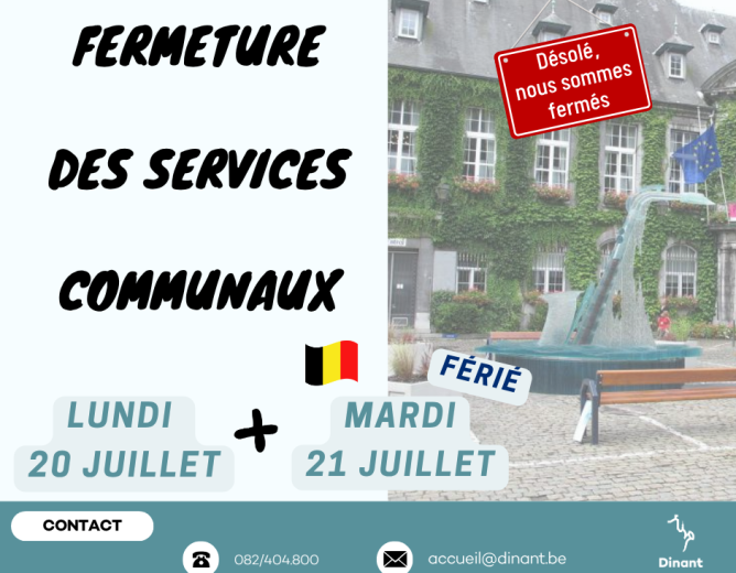 Fermeture service communaux – Fête nationale