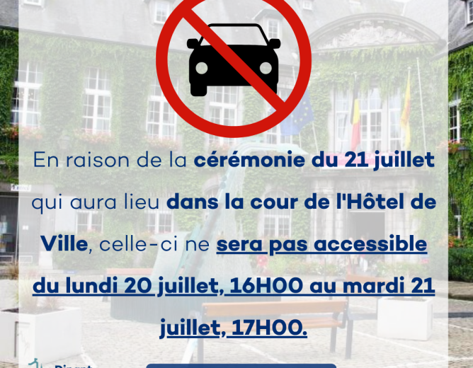 21 juillet – Réservation Cour de l&rsquo;Hôtel de Ville