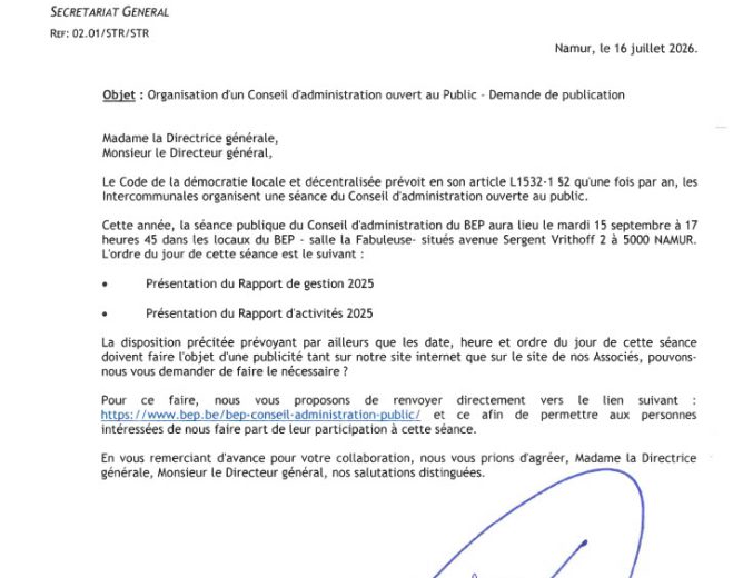BEP : Conseil d&rsquo;administration ouvert au public du 15 septembre