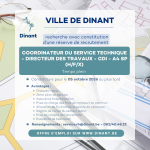 Offre d’emploi – coordinateur du service technique – directeur des travaux – CDI* – A4 SP – temps plein (H/F/X)